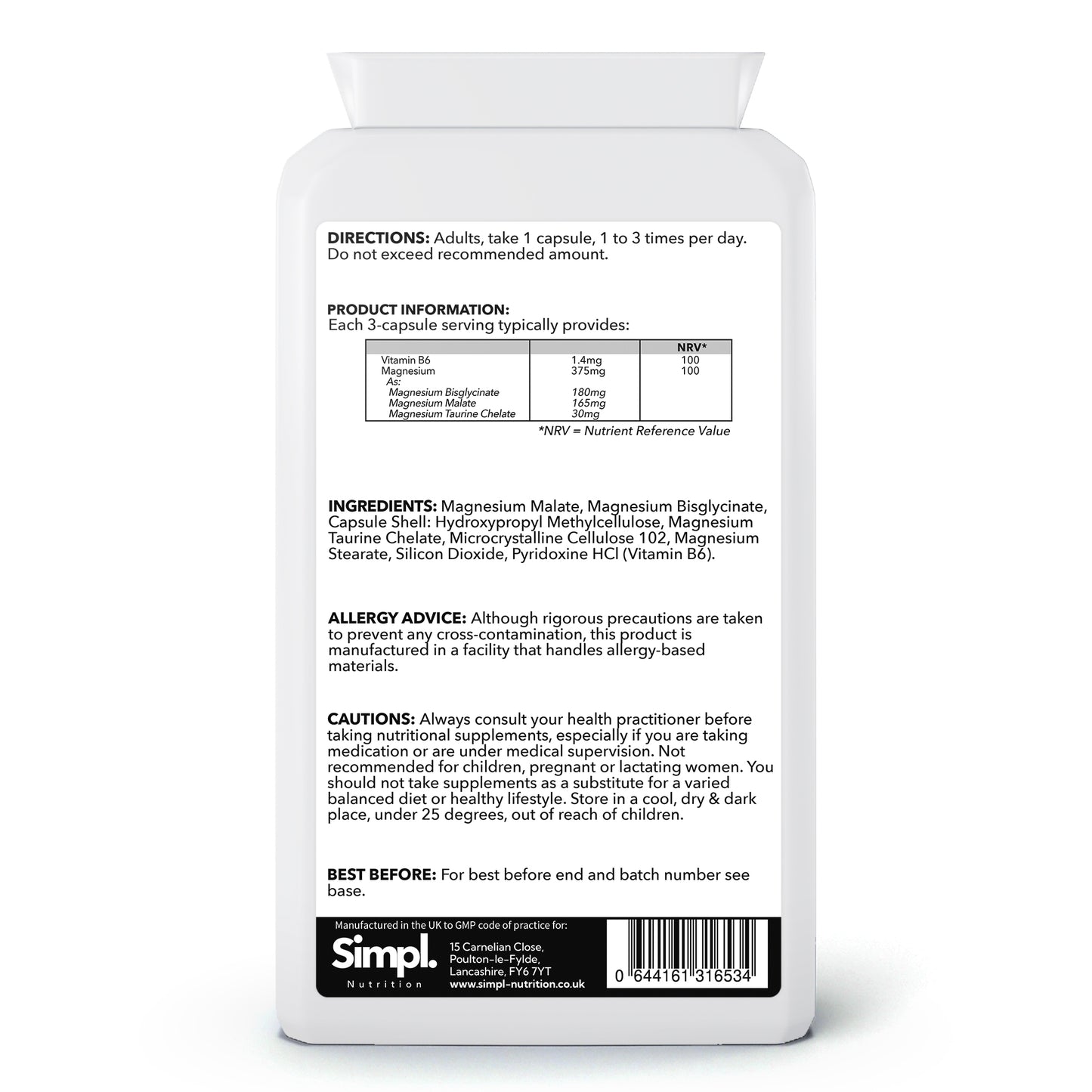 Magnesium Complex with Vitamin B6